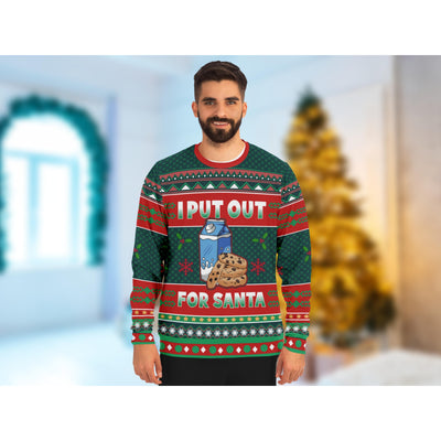 Light Gray I Put Out For Santa | Ugly Xmas Sweater