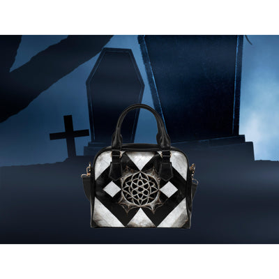 Black Esoteric Symbols 8 | Leather Shoulder Bag