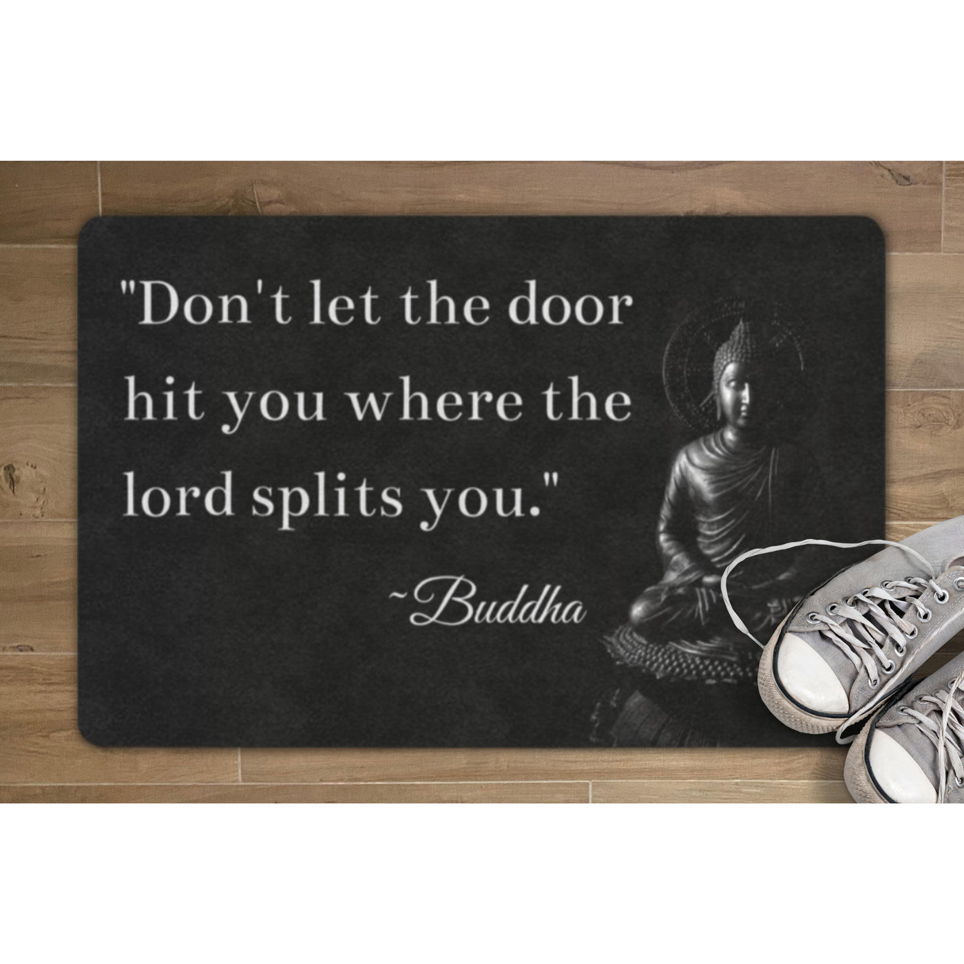 Dark Slate Gray Buddha Saying 1 | Doormat