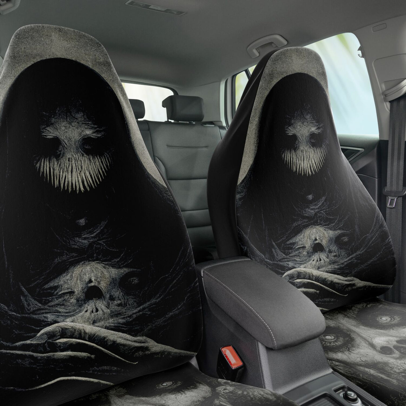 Dark Slate Gray Gothic Sinister Demon | Car Seat Covers