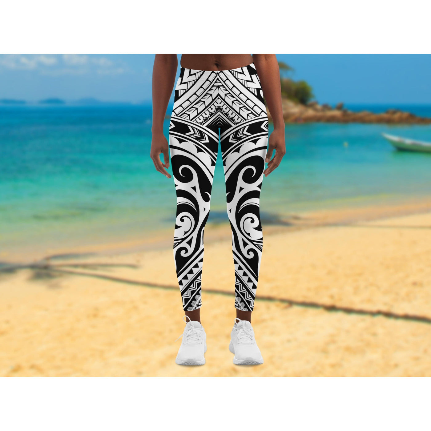 Tan Polynesian Art 1 | Leggings