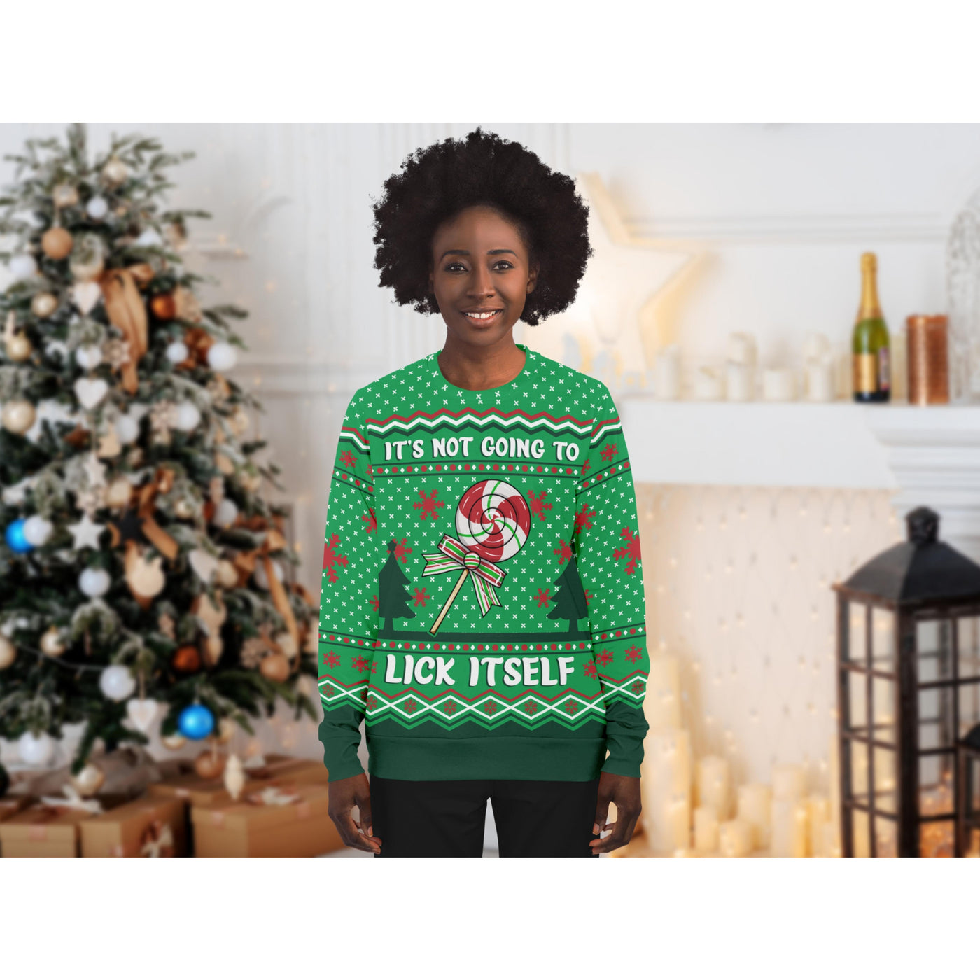 Dark Slate Gray It's Not Going To Lick Itself | Ugly Xmas Sweater