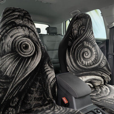 Dark Slate Gray Horror Art Pencil Illustration 1 | Car Seat Covers