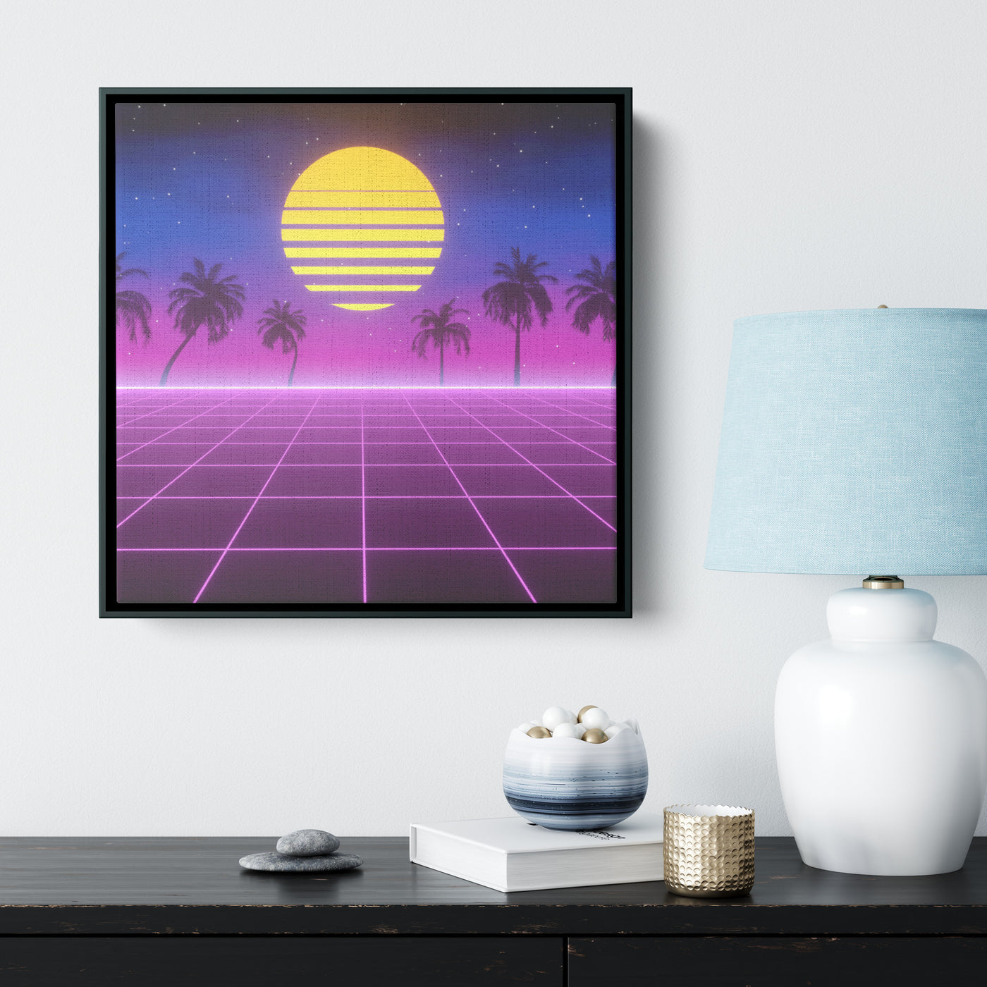 1980's Styled Sun 3 | Framed Canvas Print