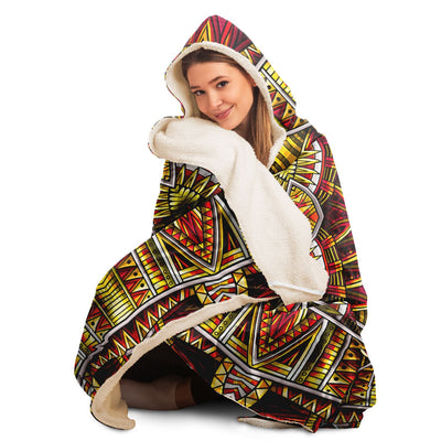 Gray Festival Clothes Tribal Lines 23 | Hooded Blanket