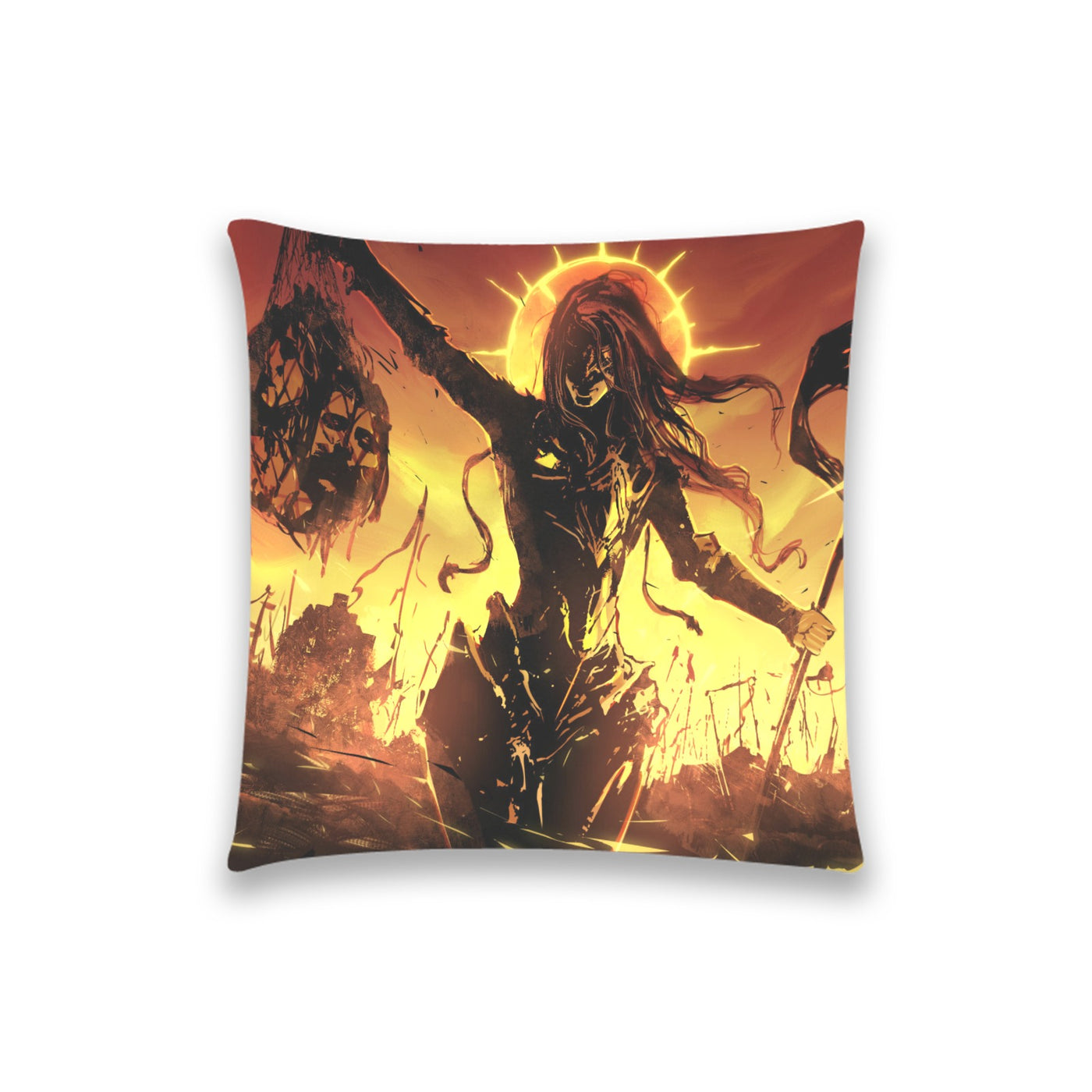Sienna Head Huntress Dark Anime Art Gold | Pillow Case
