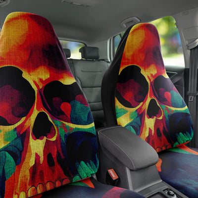 Dark Slate Gray Tie Dye Skulls 14 Skull Decor | Car Seat Covers