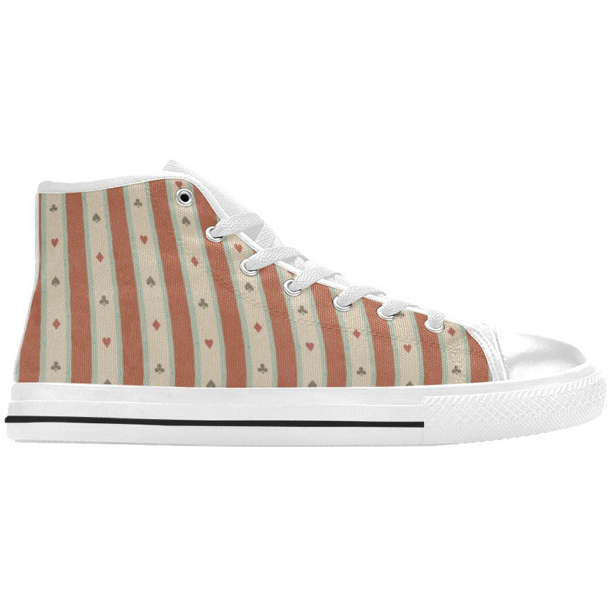 Light Gray Alice Playing Cards Wallpaper | Men’s Classic High Top Canvas Shoes