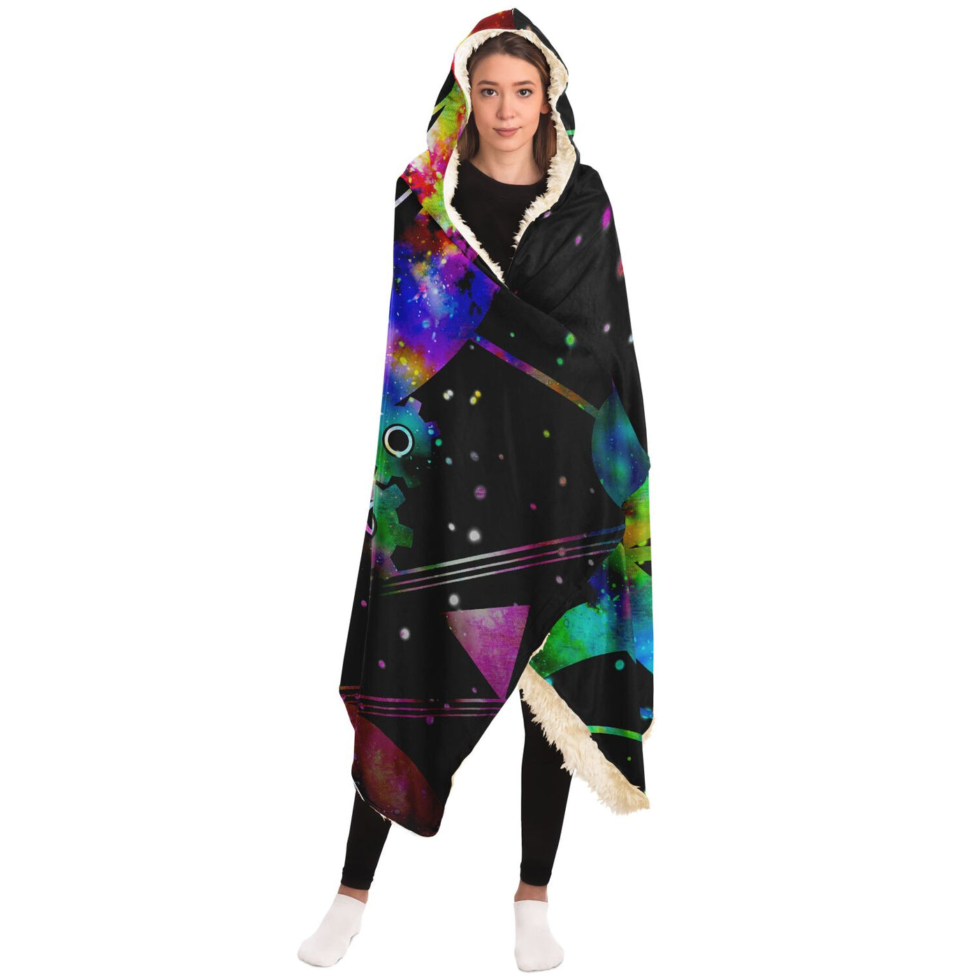 Gray starry 4 Hooded Blanket-Frontside-Design_Template copy