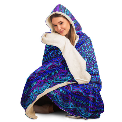 Light Gray Festival Clothes Tribal Lines 21 | Hooded Blanket