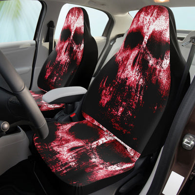 Gray Grunge Skulls Red Horror | Car Seat Covers