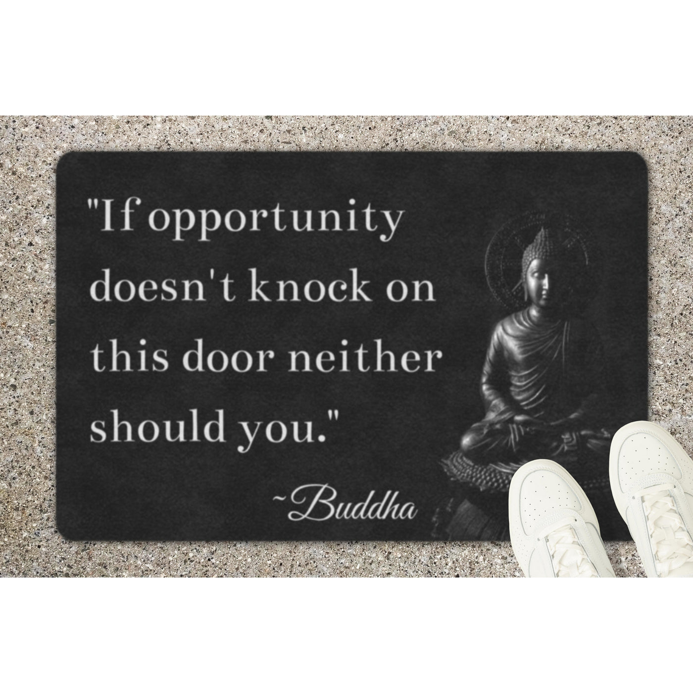 Gray Buddha Saying 2 | Doormat