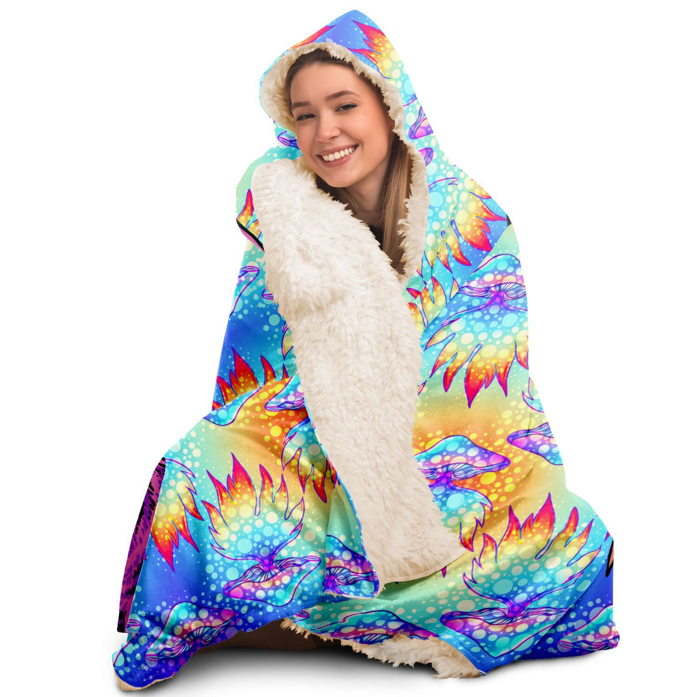 Light Gray hippie 17 Hooded Blanket-Frontside-Design_Template copy