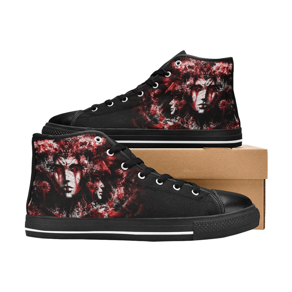 Rosy Brown Red Greek Goddess Hecate | Men’s Classic High Top Canvas Shoes