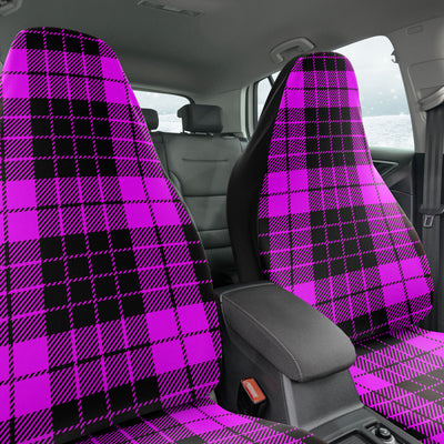 Dark Slate Gray Pastel Goth Plaid Purple | Car Seat Covers