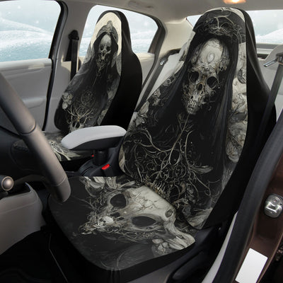 Black Skull Throne 3 Horror Art Goth | Car Seat Covers
