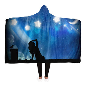Dark Slate Blue fantasy 2 Hooded Blanket-Frontside-Design_Template copy