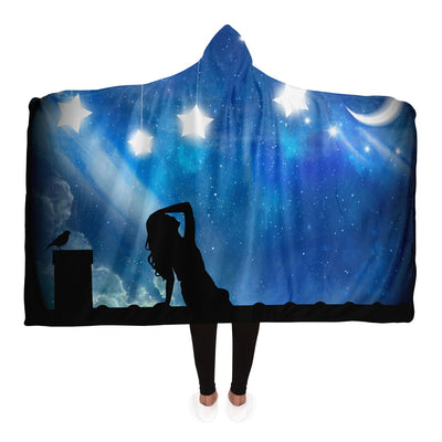 Dark Slate Blue fantasy 2 Hooded Blanket-Frontside-Design_Template copy