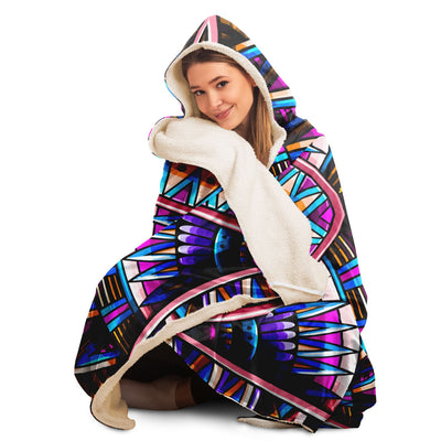 Thistle Festival Clothes Tribal Lines 4 | Hooded Blanket