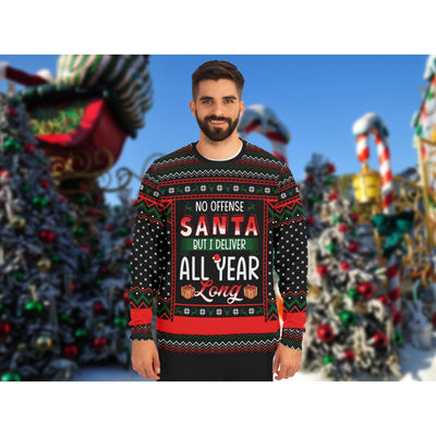 Dark Slate Gray All Year Long Delivery | Ugly Xmas Sweater