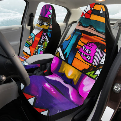 Tan Graffiti ADHD Art | Car Seat Covers