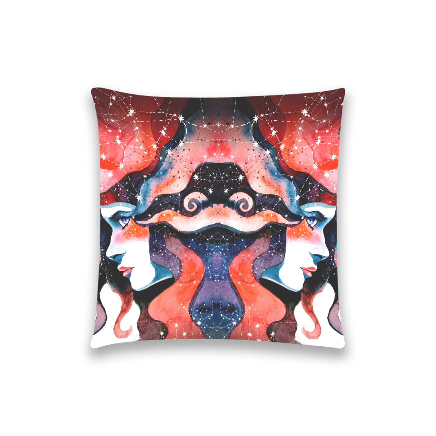Dark Slate Gray Gemini Red Celestial | Pillow Case