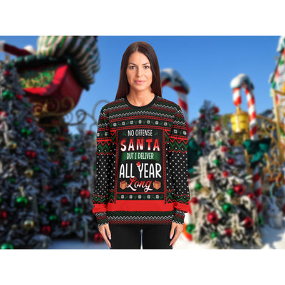 Dark Slate Gray All Year Long Delivery | Ugly Xmas Sweater