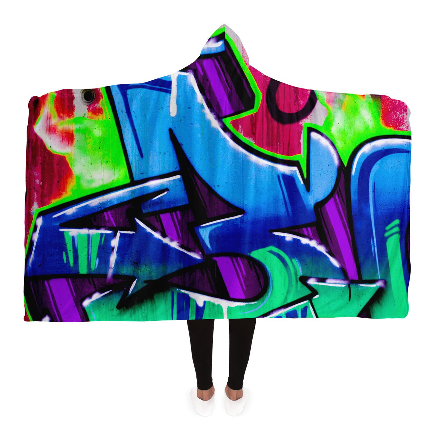 Rosy Brown graffiti 22 Hooded Blanket-Frontside-Design_Template copy