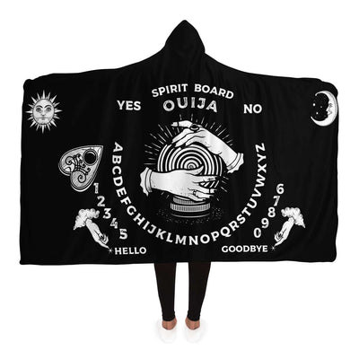Light Gray Gothic Ouija Board Halloween | Hooded Blanket