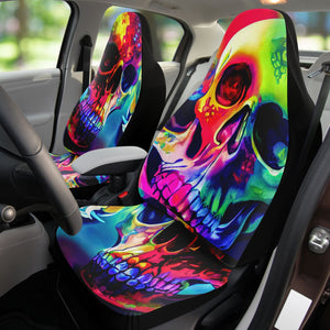 Rosy Brown Tie Dye Skulls 16 Skull Decor | Car Seat Covers