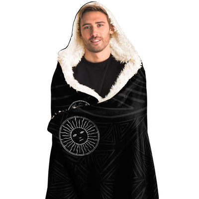 Black Rams Head With Esoteric Runes Gothic | Hooded Blanket