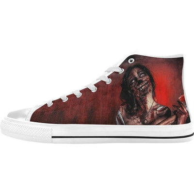 Dark Slate Gray Horrorcore Menacing Zombie With An Ax | Men’s Classic High Top Canvas Shoes