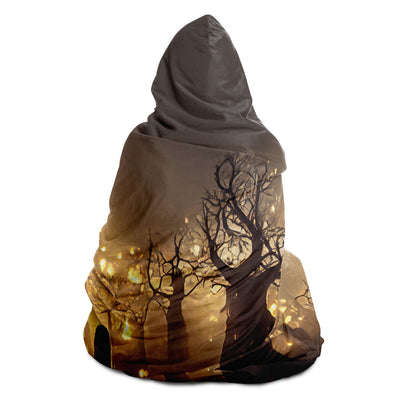Dark Slate Gray ai forest 2 Hooded Blanket-Frontside-Design_Template copy