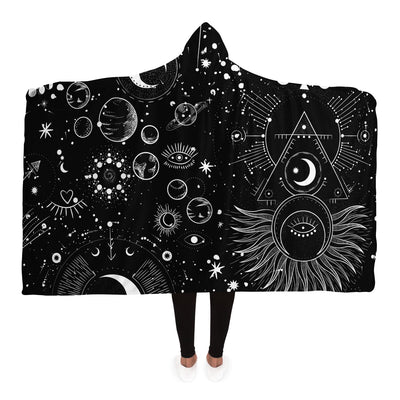 Black Celestial Bodies Rave Outfit | Hooded Blanket