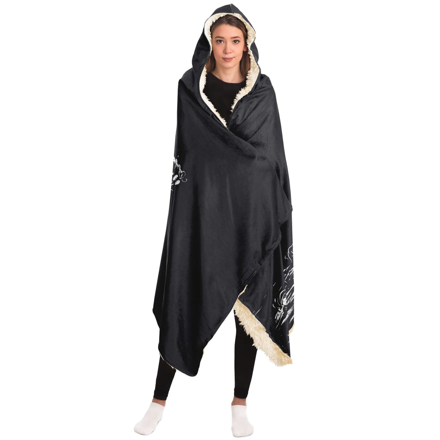 Dark Slate Gray witchy 25 Hooded Blanket-Frontside-Design_Template copy