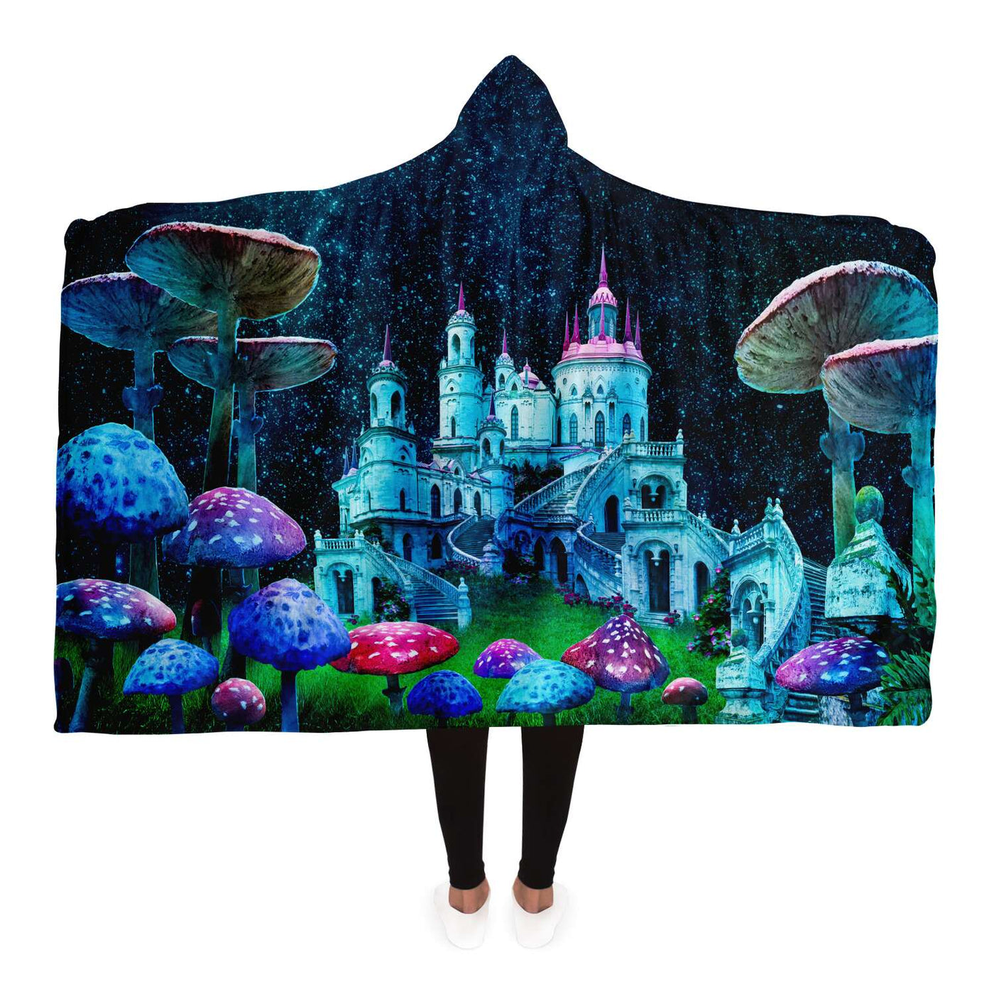 Black Magic Mushroom Castle | Hooded Blanket