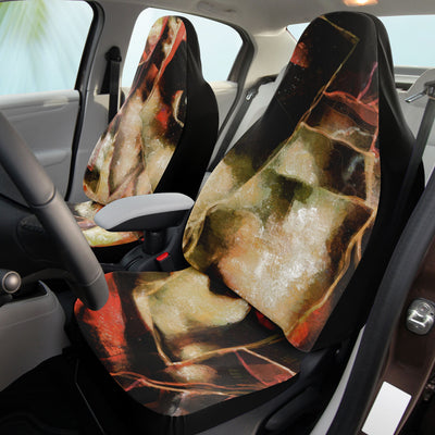 Gray Horror Art Collage Face | Car Seat Covers