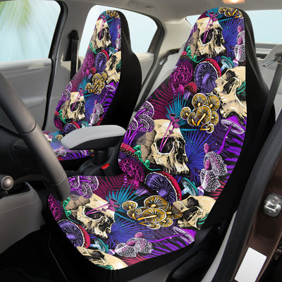 Gray Skulls & Magic Mushrooms Goth | Car Seat Covers