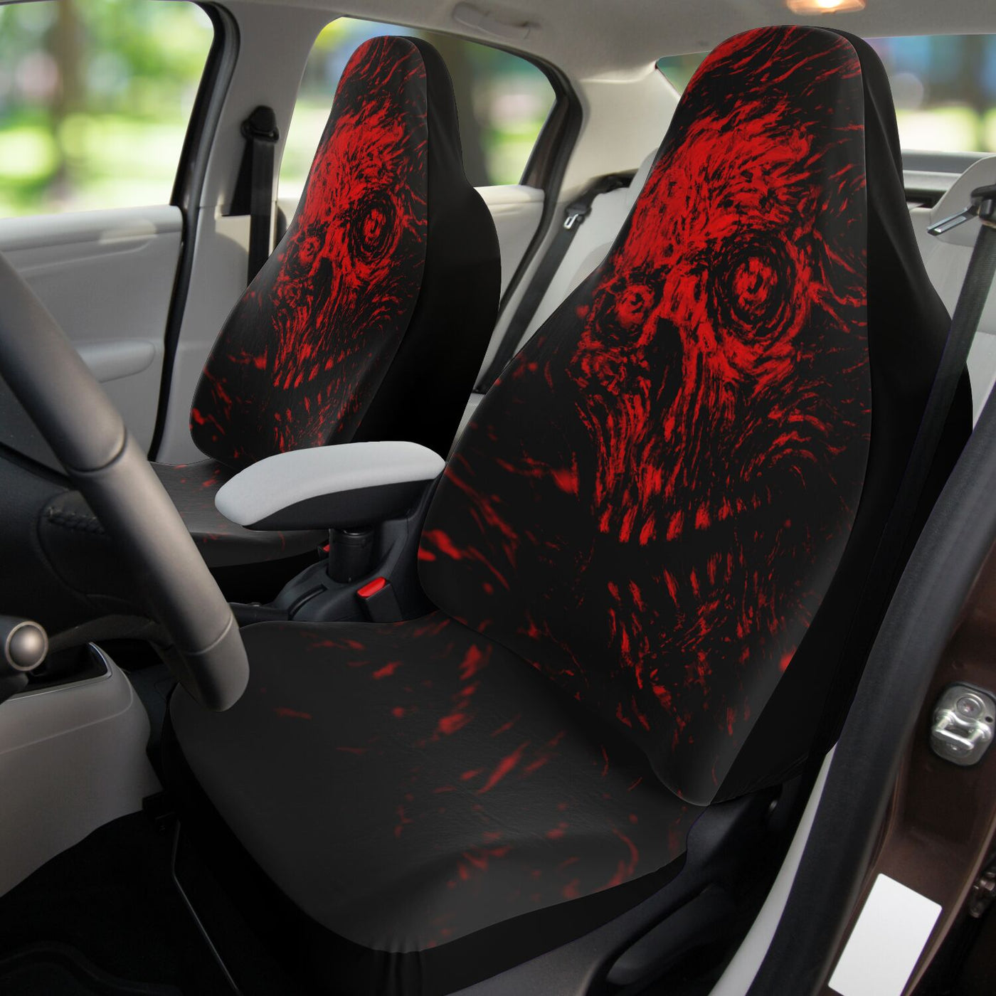 Black Red Zombie Horror Art | Car Seat Covers