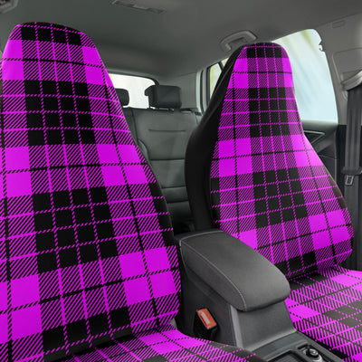Dark Slate Gray Pastel Goth Plaid Purple | Car Seat Covers