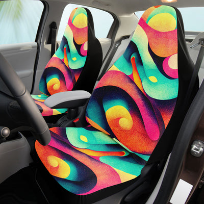 Dark Salmon Flowing Tie Dyer Pop Art | Car Seat Covers