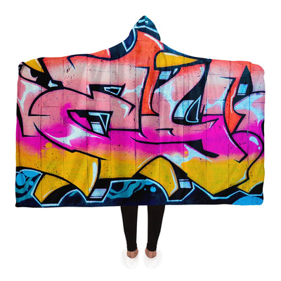Dark Slate Gray graffiti 30 Hooded Blanket-Frontside-Design_Template copy