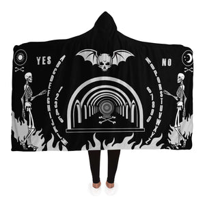 Black Gray Ouija Board Halloween | Hooded Blanket