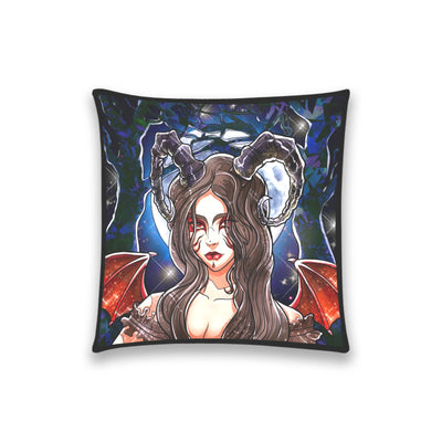 Dark Slate Gray Cute Gothic Demon | Pillow Cover