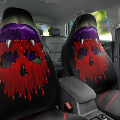 Dark Slate Gray Vampires Kiss Halloween Horror | Car Seat Covers