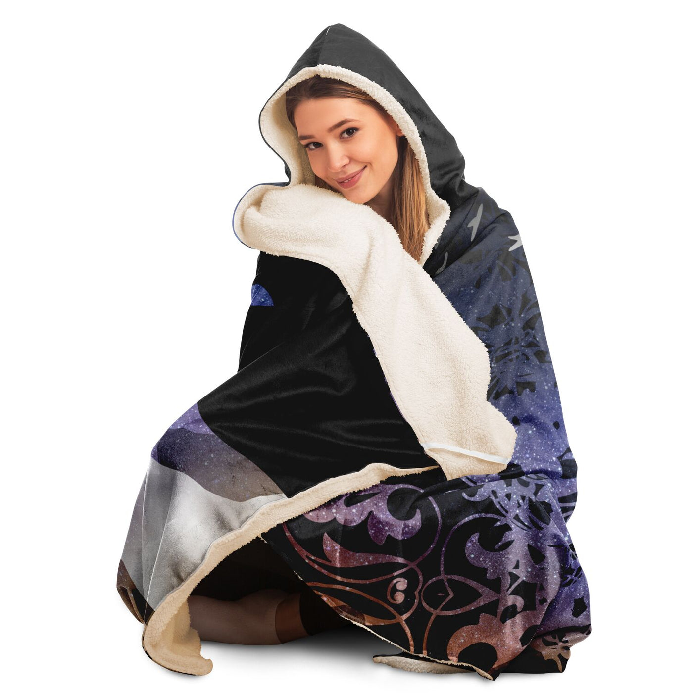 Light Gray starry 5 Hooded Blanket-Frontside-Design_Template copy