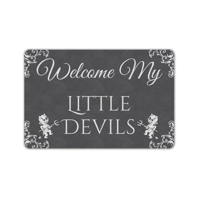Dark Slate Gray Little Devils | Doormat