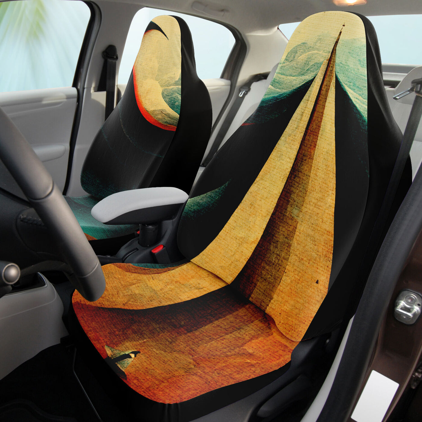 Tan Abstract Art 1 | Car Seat Covers