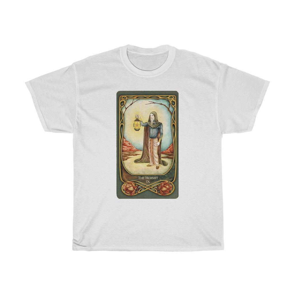 Light Gray The Hermit Tarot Card | T-Shirt