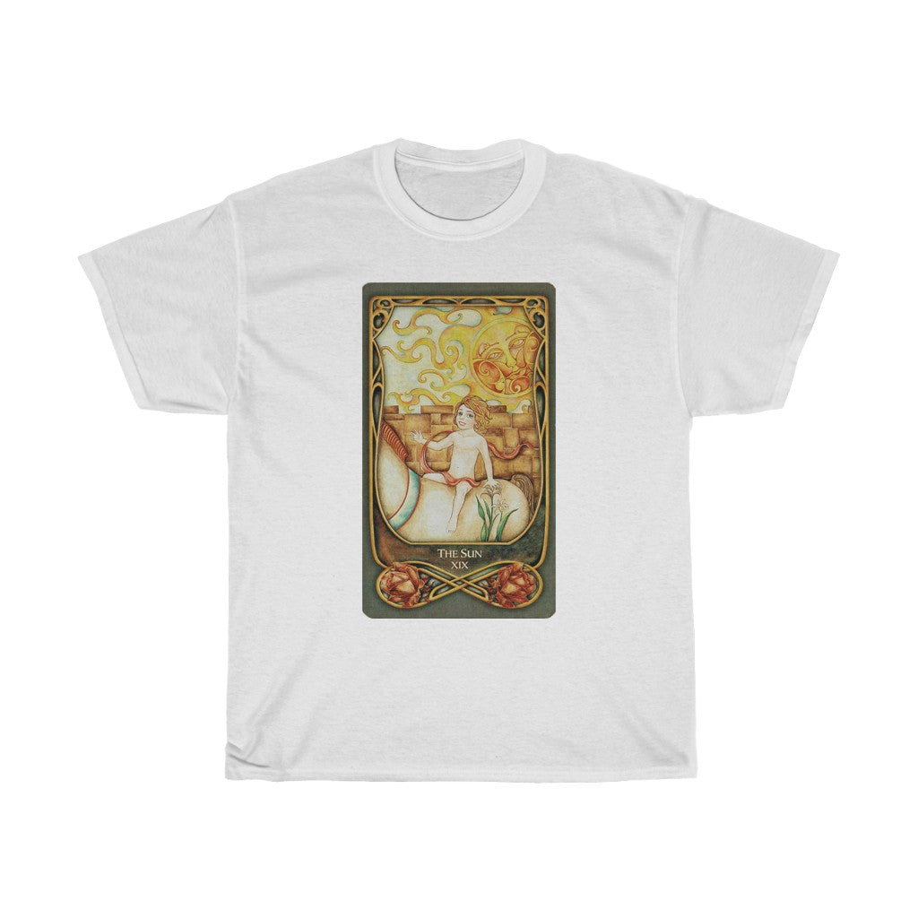 Light Gray The Sun Tarot Card | T-Shirt